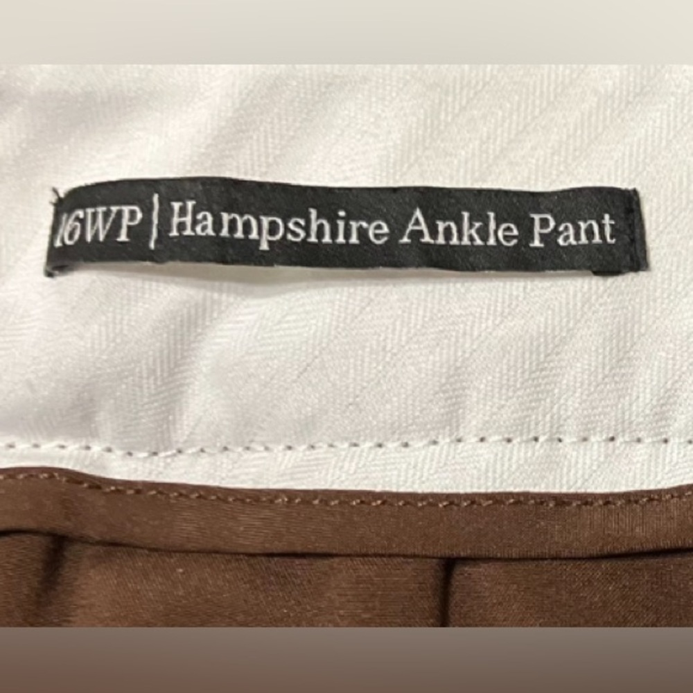 TALBOTS HAMPSHIRE STRAIGHT ANKLE PANT - CURVY FIT color Deepest Chocolate - Picture 4 of 10